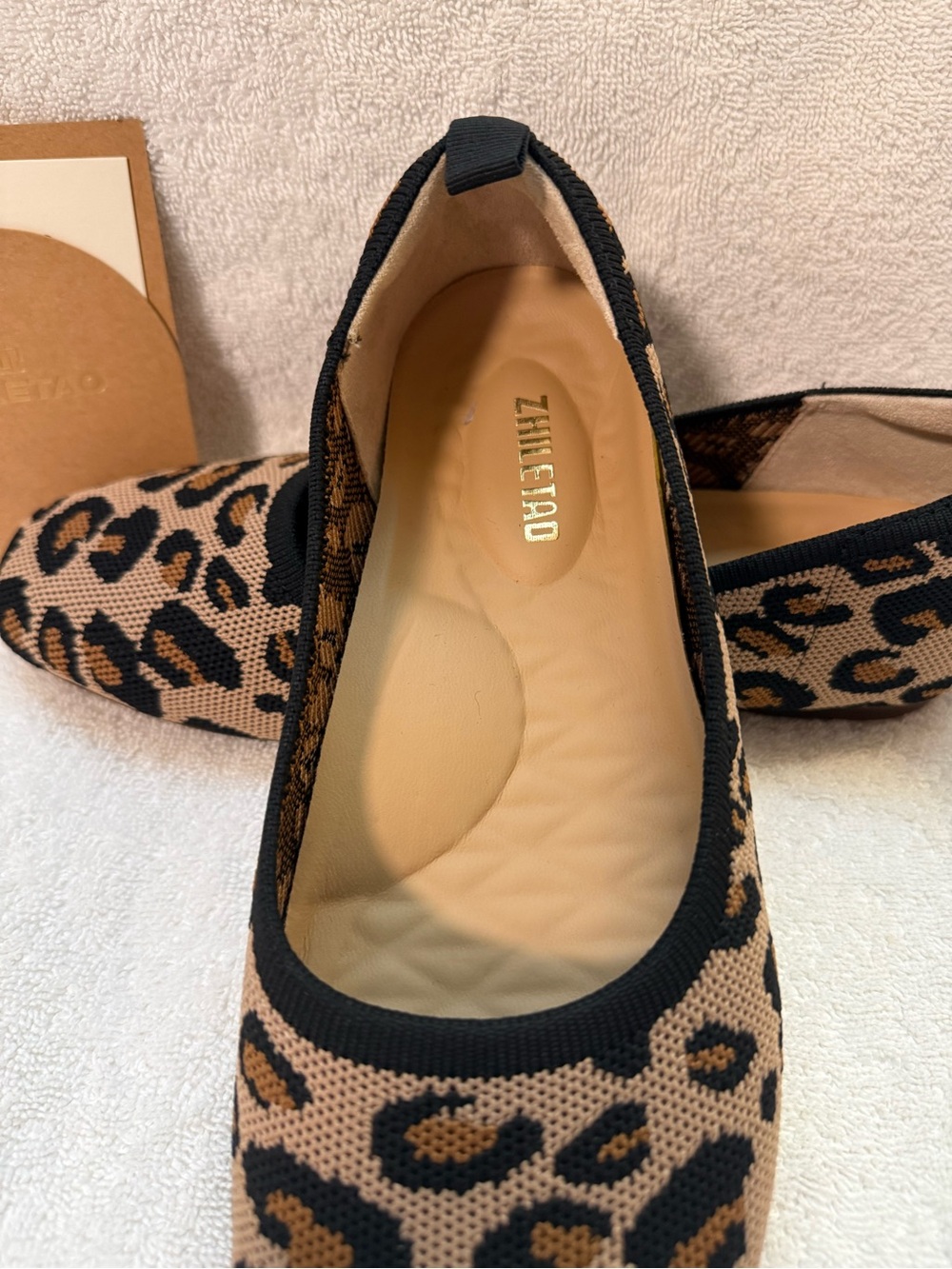 Leopard Knit Ballet Flats - Tan & Black bundle shoes for deeper discount - Picture 2 of 15